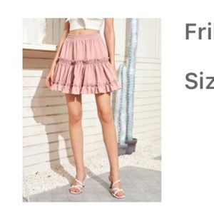 Pink ruffle skirt